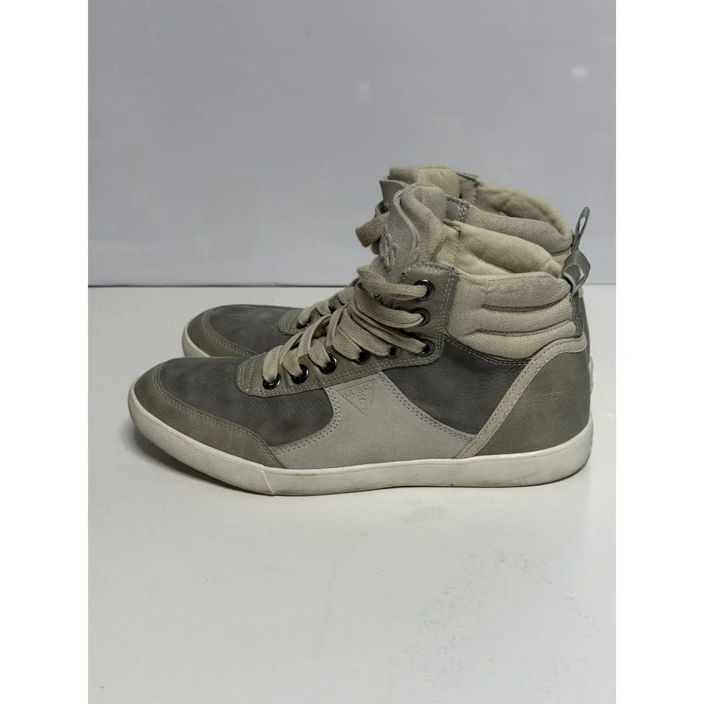 VTG Guess High Top Sneakers Gray Quilted Style GM-JAMAL-C Mens Size 7.5 Y2K